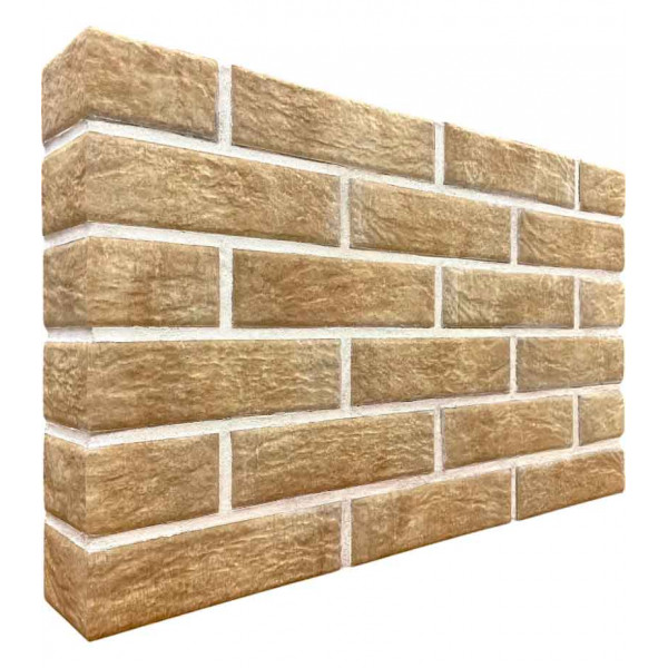 Термопанель фасадная рядовая Good House с керамической плиткой Loft Brick Salt Т112-02 (ППС, 1025×455 мм, 0,47 м²)