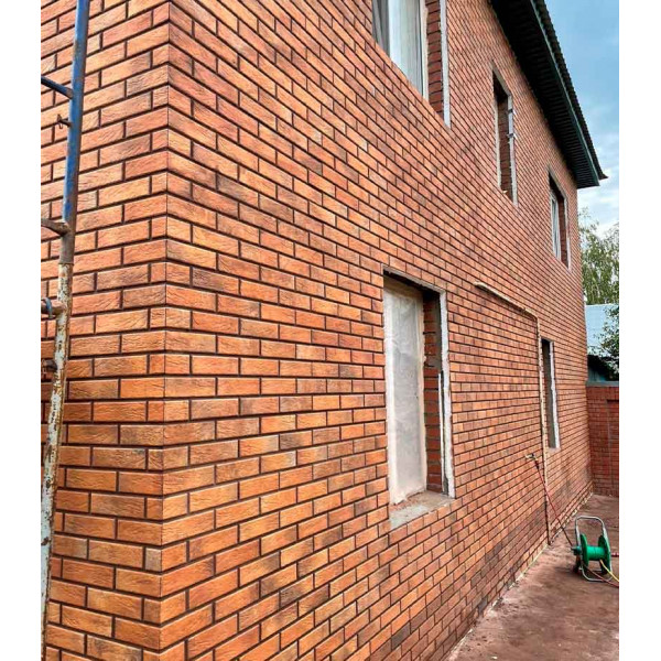 Термопанель фасадная рядовая Good House с керамической плиткой Loft Brick Curry Т112-04 (ППС, 1025×455 мм, 0,47 м²)