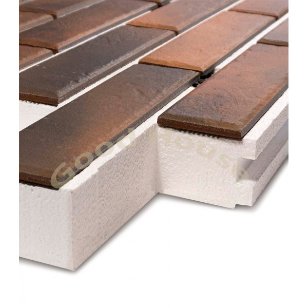 Термопанель Good House с керамической плиткой CERRAD Retro Brick Chili Т113-12 ППС, 1025х455мм 0,47м2