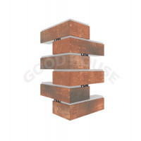 Малый угловой элемент термопанелей Good House с керамической плиткой CERRAD Loft Brick Chili УМ113-01 ППС, 110×240×455 мм