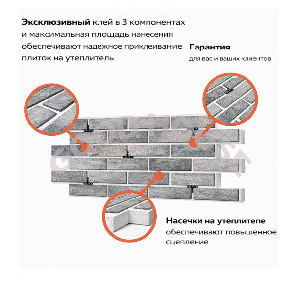 Термопанель Good House с керамической плиткой CERRAD Elewacja gladka Rott Т113-18 ППС, 1025×455 мм, 0,47 м²