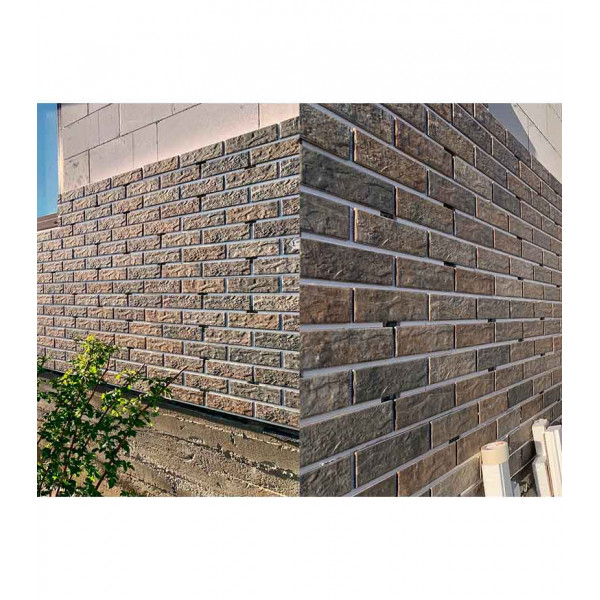 Термопанель Good House с керамической плиткой Березакерамика BRICK WALL Палевый Т111-64 ППС, 1185х395мм 0,37м2